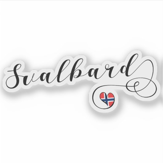 Heart Svalbard Flag, Spitsbergen, Noorwegen Sticker (Voorkant)