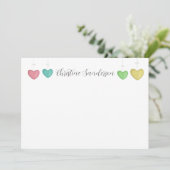 Heart Thank You Note Card Personalized Stationery Bedankkaart (Staand voorkant)