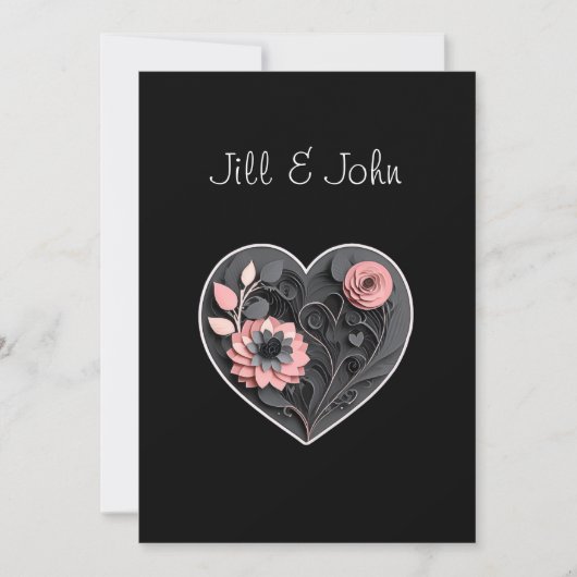 Heart Thank You Note Quilling Wedding   Bedankkaart (Voorkant)