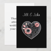 Heart Thank You Note Quilling Wedding   Bedankkaart (Voorkant / Achterkant)