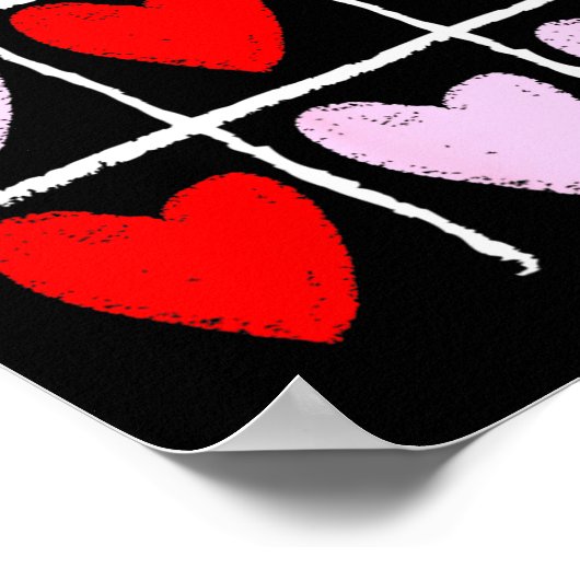 Heart Tic Tac Toe Valentines Day  Poster (Hoek)