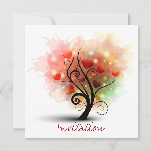 Heart Tree-uitnodiging Kaart (Voorkant)