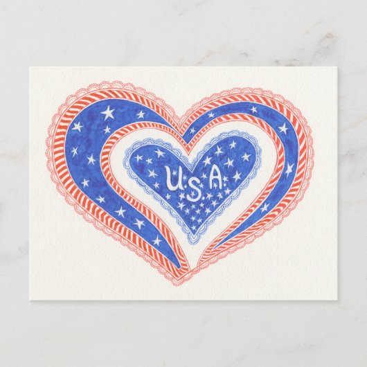 Heart U.S.A.-Briefkaart Briefkaart (Voorkant)