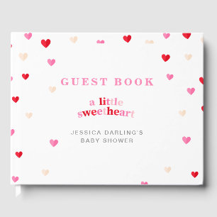 Heart Valentijn Theme Baby Girl Shower Rood Roze Gastenboek