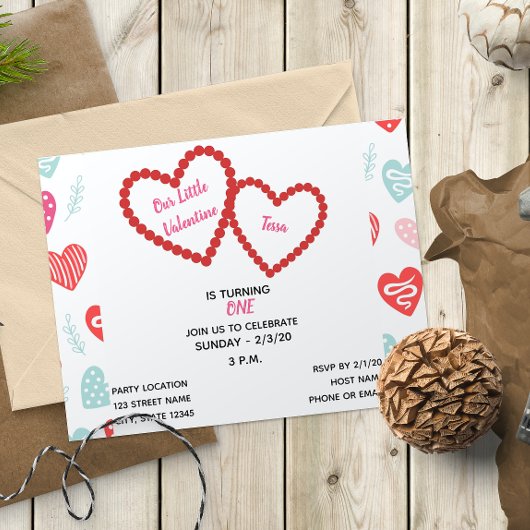 Heart Valentine Invitation Anniversaire
