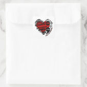heart vierkante sticker (Tas)