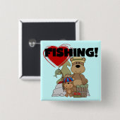 HEART Vist overhemden en cadeaus Vierkante Button 5,1 Cm (Voorkant /achterkant)