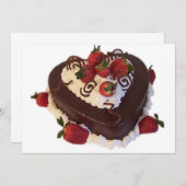 HEART-VORM CAKE-INVITATIE KAART (Voorkant / Achterkant)