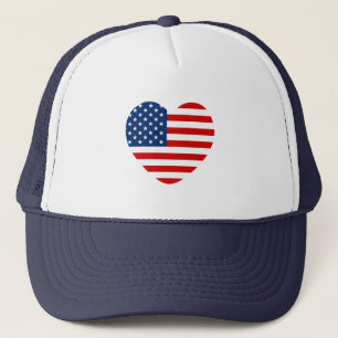 Heart-vormige Amerikaanse vlag Trucker Pet
