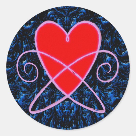 Heart Vortex Ronde Sticker (Voorkant)