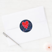 Heart Vortex Ronde Sticker (Envelop)