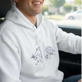 Heart vs Mind – Funny Emotional Line Art Hoodie