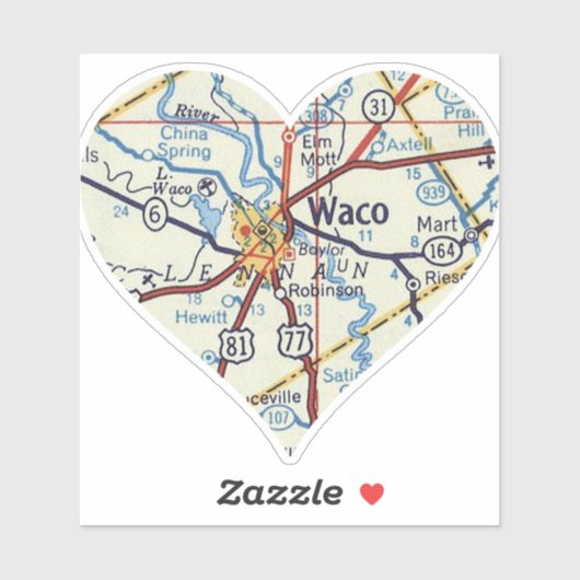 Heart Waco Texas Sticker (Vel)