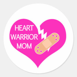 Heart Warrior Mom, congenitaal hartdefect, HLHS Ronde Sticker