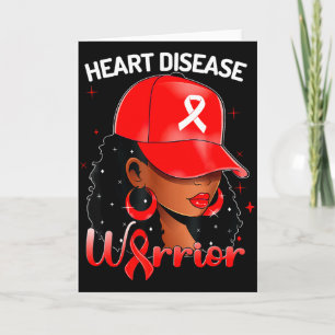Heart Warrior Red Black Woman Hartziekte Bewustzij Kaart