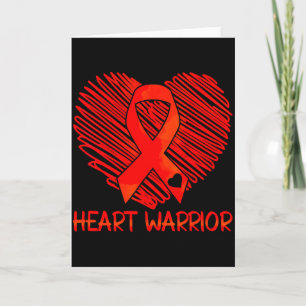 Heart Warrior Rode Lint Hartziektebewustzijn Kaart