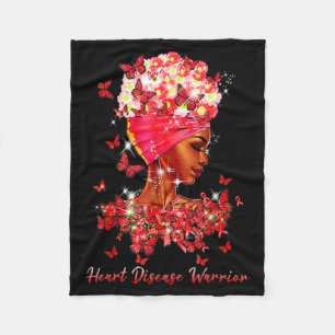 Heart Warrior Vlinders Vrouwen Rode Hartziekte  Fleece Deken