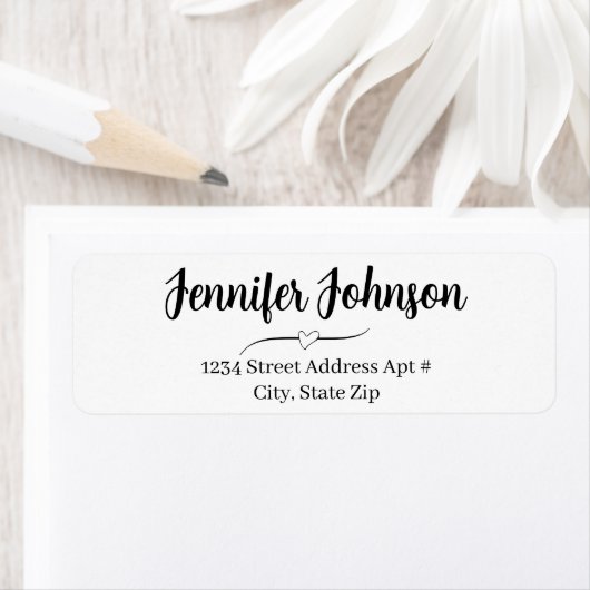 Heart Weddenschap Vet script Return Address Label (Insitu)