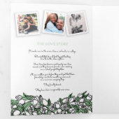 Heart white tulips inverhaal toewijding bruiloft drieluik programma (Binnenzijde eerst)