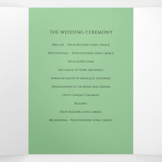 Heart white tulips inverhaal toewijding bruiloft drieluik programma (Binnenkant midden)