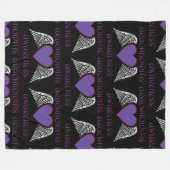 Heart/Wings... Arachnoiditis Fleece Deken (Voorkant (Horizontaal))