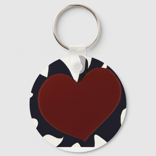 Heart with Black Flames Keychain (Achterkant)