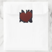 Heart with Black Flames Square Stickers (Sac)