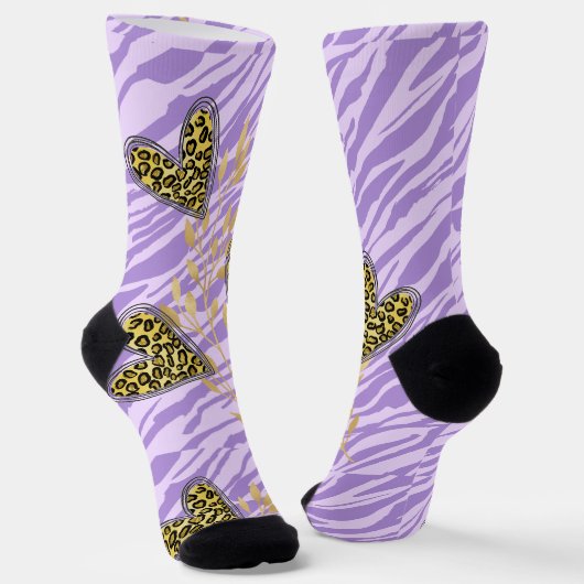 heart, with leopard  sokken (Gebogen)