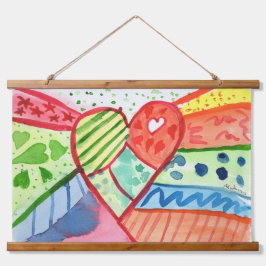 Heart with Pattern background Hangend Wandkleed