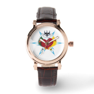 Heart wounded by a love arrow horloge