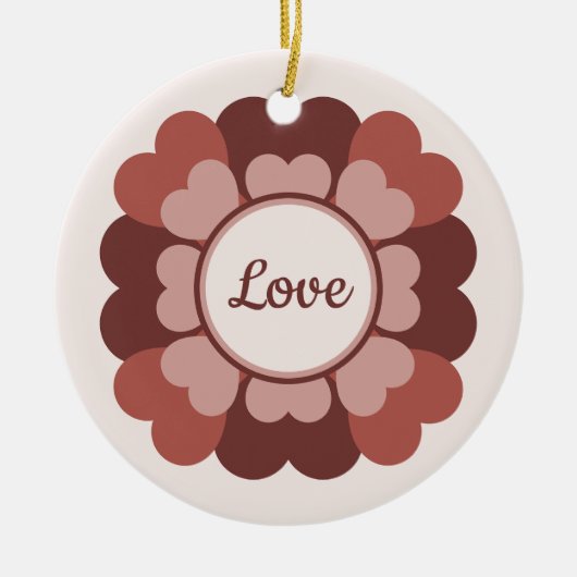 Heart Wreath Keramisch Ornament (Voorkant)