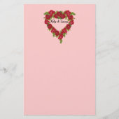 Heart Wreath Red Roses Briefpapier (Voorkant)
