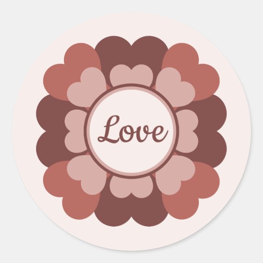 Heart Wreath Ronde Sticker (Voorkant)
