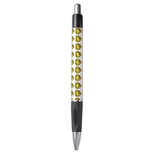 Heart Yellow Gemstone Pen (Voorkant Verticaal)