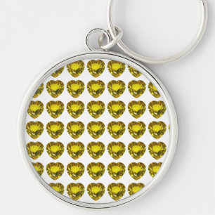 Heart Yellow Gemstone Sleutelhanger