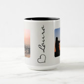 Heart Your Name Photo Script Custom Gift Mug (Centre)