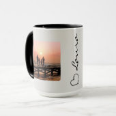 Heart Your Name Photo Script Custom Gift Mug (Devant gauche)