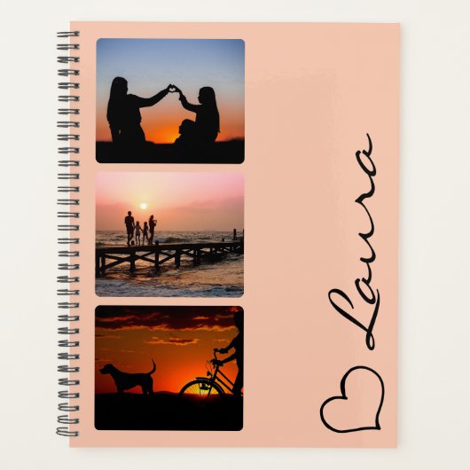Heart Your Name Photo Script Custom Gift Planner (Devant)