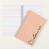 Heart Your Name Script Custom Gift Notebook Notitieboek (Binnen)