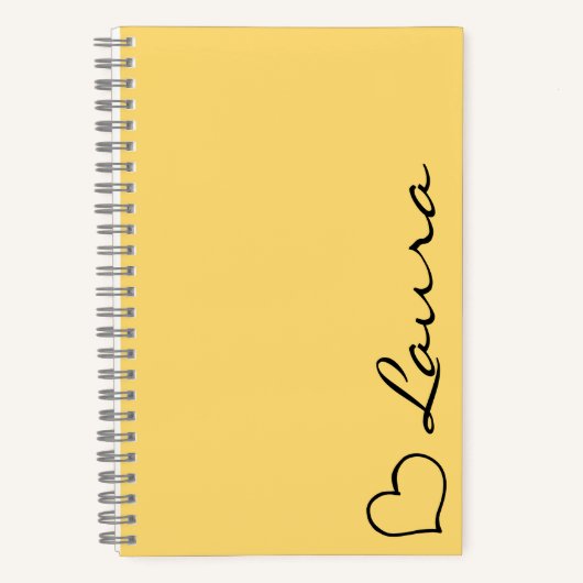 Heart Your Name Script Custom Gift Notebook Notitieboek (Voorkant)