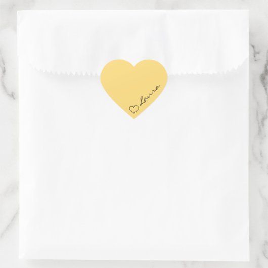Heart Your Name Script Custom Gift Sticker (Sac)