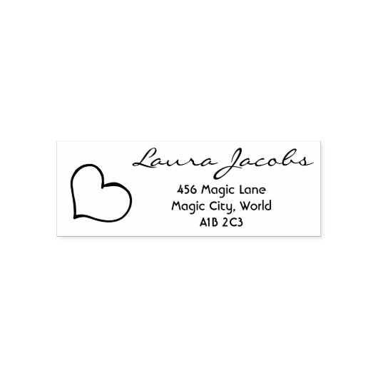 Heart Your Name Script Custom Gift  Zelfinktende Stempel (Design)