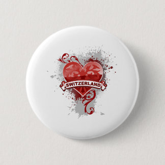 Heart Zwitserland Ronde Button 5,7 Cm