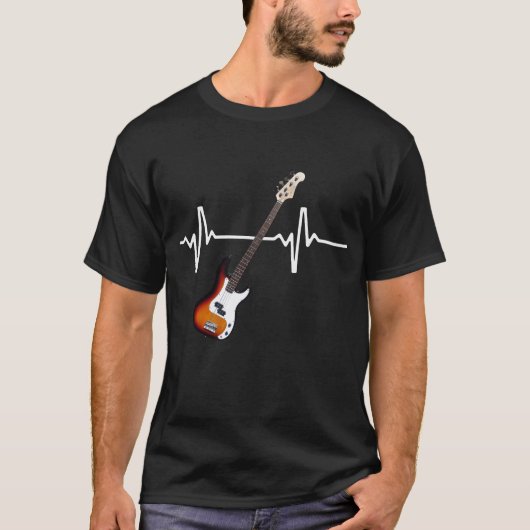 Heartbeat Bass Guitar T-shirt (Voorkant)