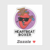 Heartbeat Boxer Funny Music Heart Pun Sticker (Vel)