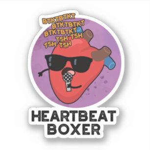 Heartbeat Boxer Funny Music Heart Pun Sticker