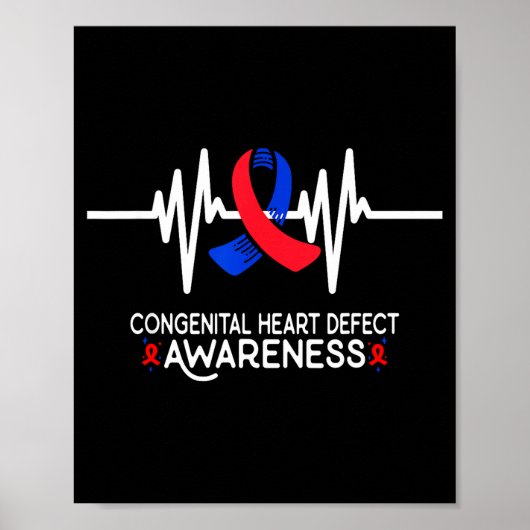 Heartbeat Chd Congenital Heart Defect Awareness Mo Poster (Voorkant)
