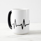 Heartbeat Coffee Line Art Design Magische Mok (Voorkant links)