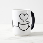 Heartbeat Coffee Line Art Design Magische Mok (Voorkant rechts)