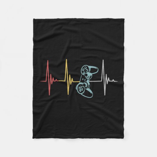 Heartbeat Controller voor Nerd Multiplayer Gaming Fleece Deken (Voorkant)